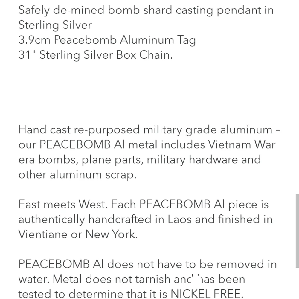 Article 22 925 sterling silver necklace from shrapnel veteran father's day chain